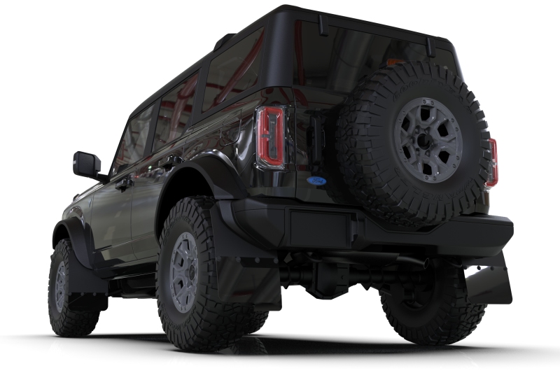 Rally Armor MF85-RR-ST-MBK Urethane Mud Flaps for Ford Bronco 2021-2024 – Black with Metallic Logo - Image 3