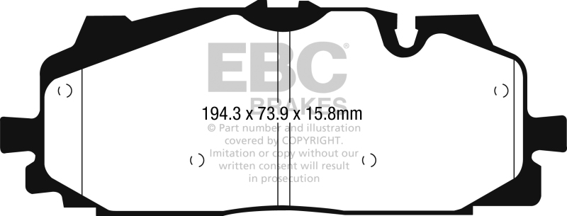 EBC Greenstuff 2000 Series Sport Brake Pads for 2018-2020 Audi SQ5 and S4 – Part Number DP22277 - Image 2
