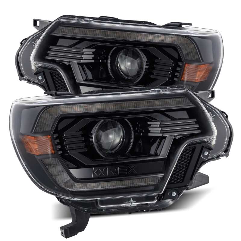 AlphaRex LUXX LED Projector Headlights for 2012-2015 Toyota Tacoma - Plank Style Alpha Black with Daytime Running Lights - Image 9
