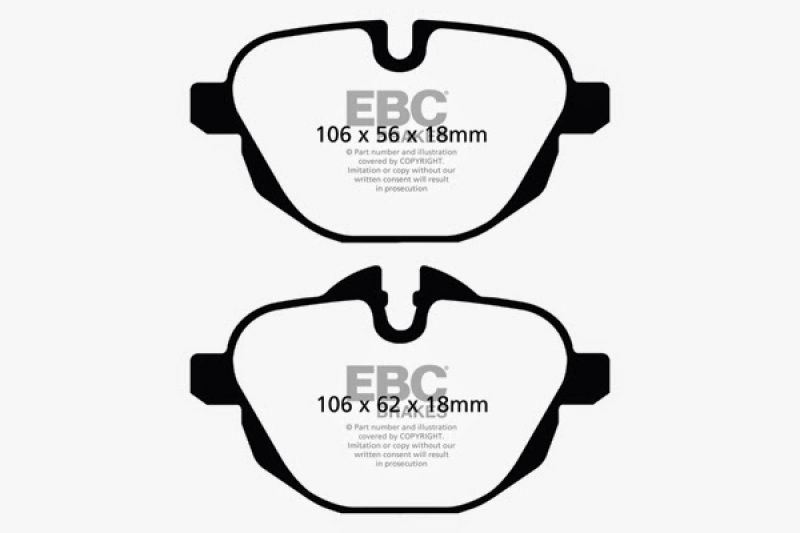 EBC Redstuff Ceramic Low Dust Brake Pads for BMW X3 2.0 Turbo (F25) Rear - Part No. DP32047C - Image 7