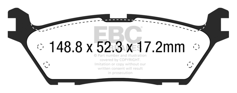 EBC Brakes ED93037 Extra Duty Rear Brake Pads for Ford F-150 2015-2016 - Image 3