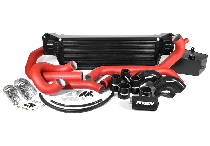 Perrin Performance Front Mount Intercooler Boost Tubes with Hardware for Subaru STI 2015-2021 - Red - Image 2