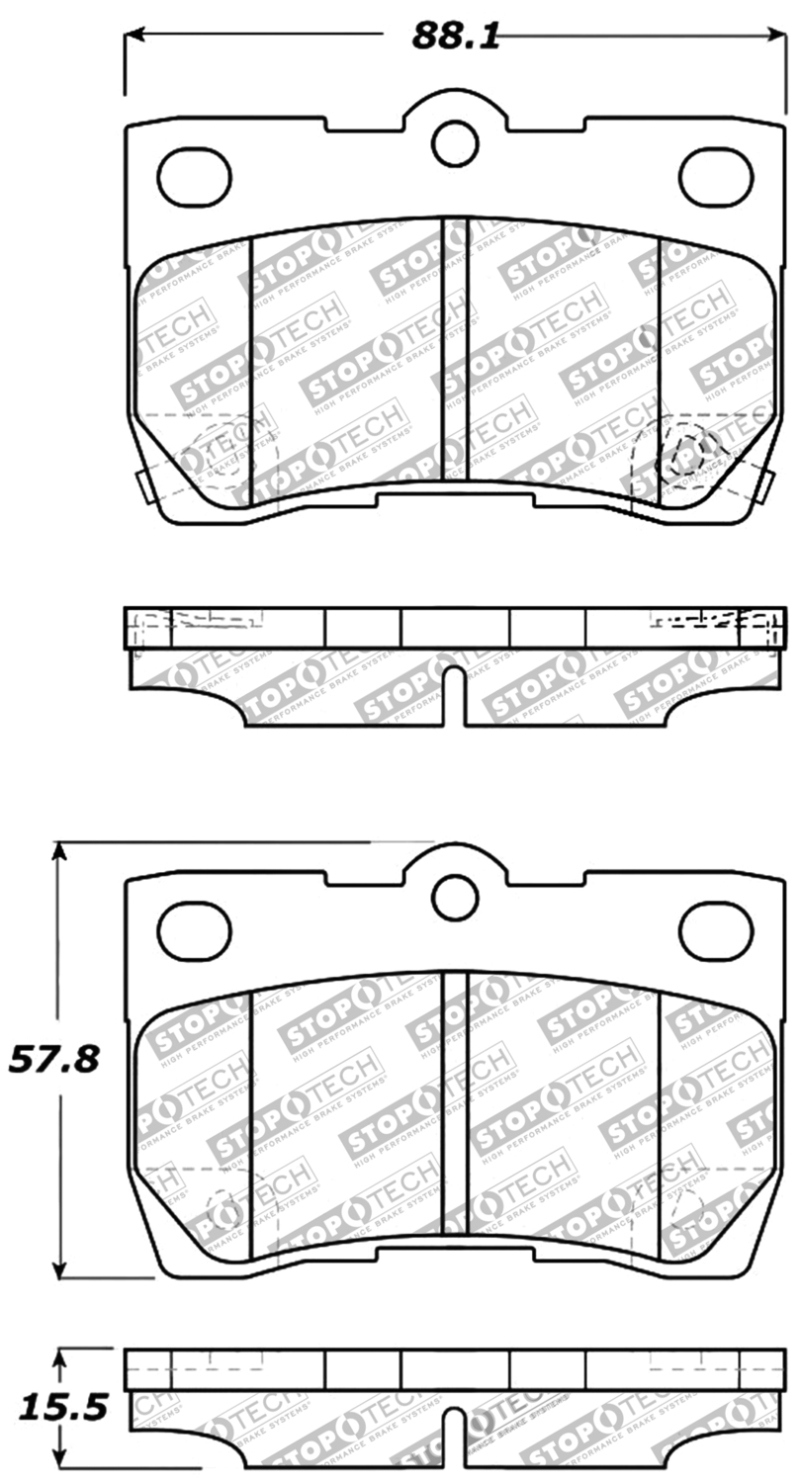 StopTech Performance Rear Brake Pads for Lexus GS and IS Series - Part Number 309.11130 - Image 7