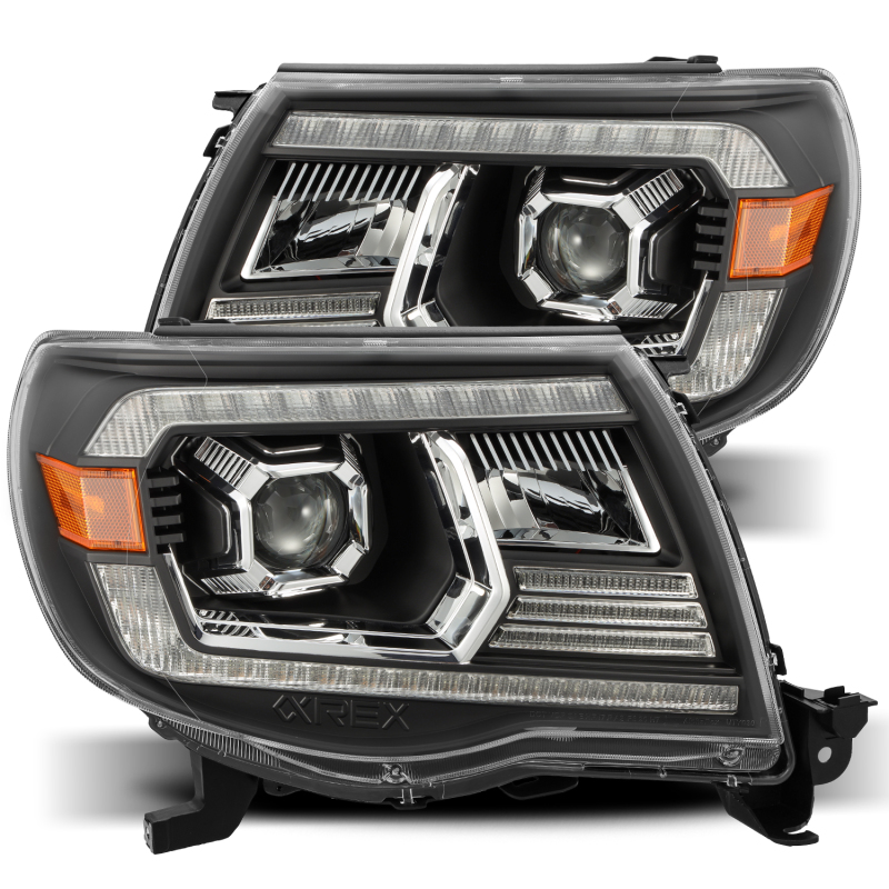 AlphaRex 05-11 Toyota Tacoma PRO-Series Projector Headlights with Plank Style Design and Daytime Running Lights