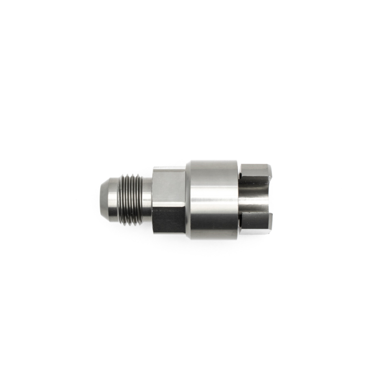 DeatschWerks 6AN Male to 3/8 Inch Female EFI Quick Connect Adapter - Anodized Titanium