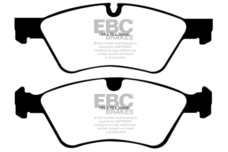 EBC Yellowstuff Front Brake Pads for Mercedes-Benz E550 and G55 AMG - Part Number DP41592R - Image 3