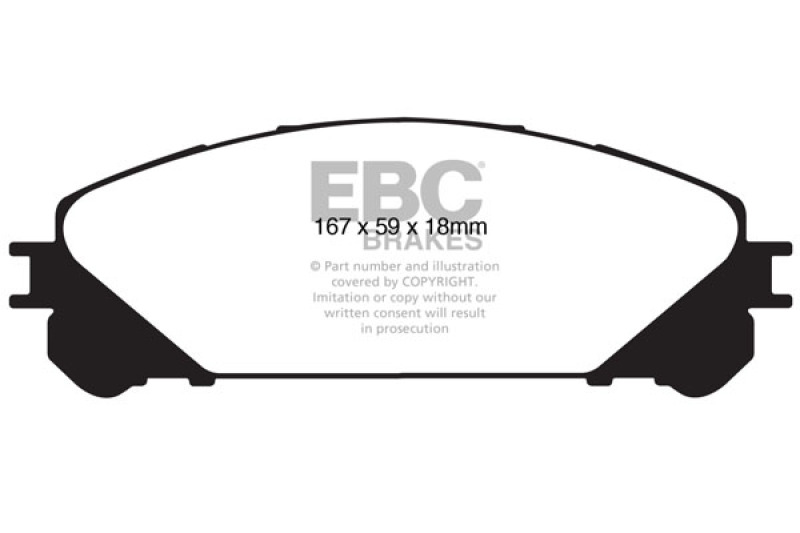 EBC Yellowstuff Front Brake Pads for Toyota Highlander and Lexus NX200t – High-Performance Street and Track Use - Image 3