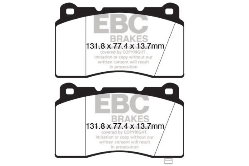 EBC Yellowstuff Front Brake Pads for Hyundai Genesis Coupe 2011-2013, Part DP42147R - Image 4