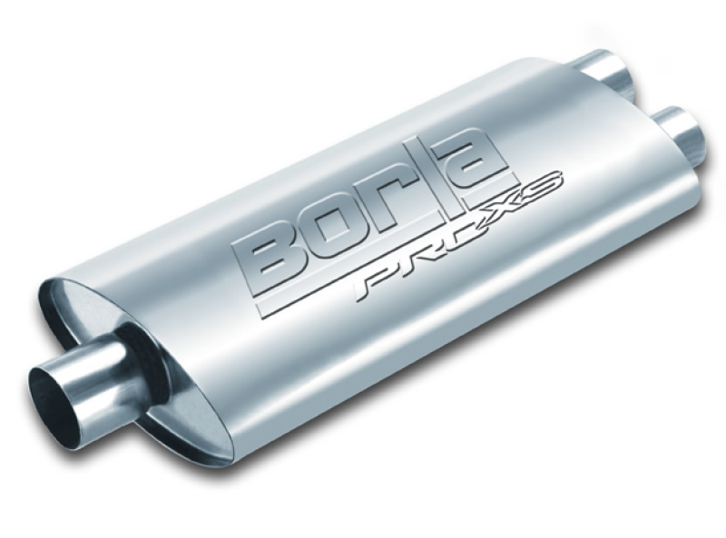 Borla Pro-XS 2.5-Inch Center Inlet Dual Outlet Muffler - 19 Inch Length, Oval Design