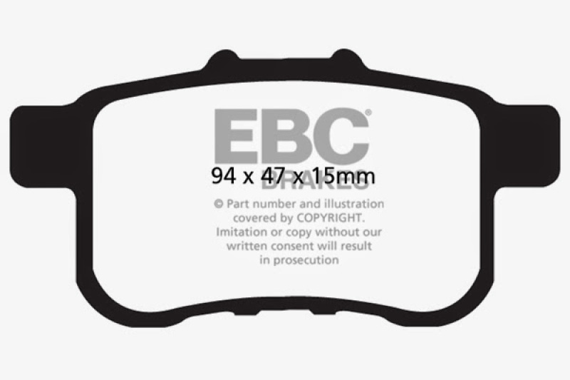 EBC Yellowstuff Rear Brake Pads for 2008-2011 Honda Accord and Acura TSX – High Performance Street & Track Use - Image 6