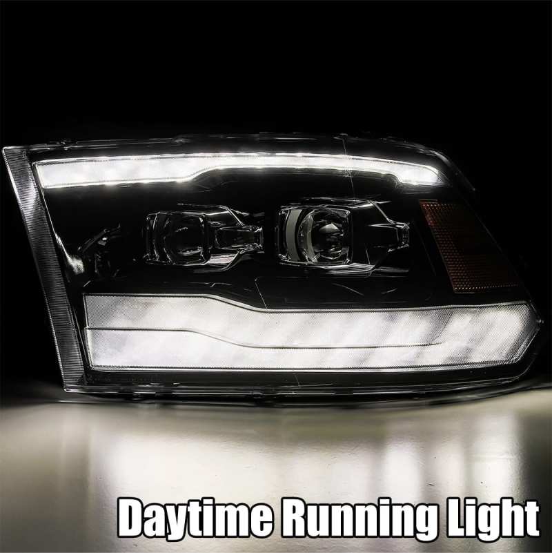 AlphaRex LUXX Series Projector Headlights for Ram 1500/2500 2009-2013 with Smoked DRL and Sequential Signal - Part #880540 - Image 3