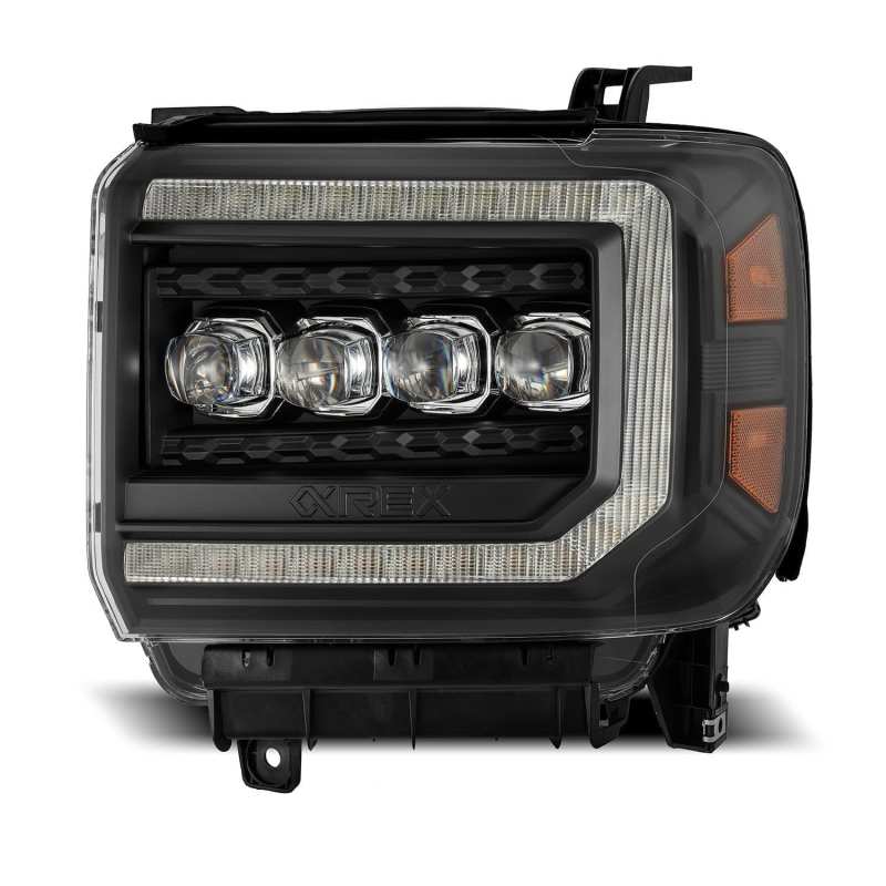 AlphaRex 14-18 GMC Sierra NOVA Series LED Projector Headlights with Plank Style Black Finish and Sequential Signal - Image 4