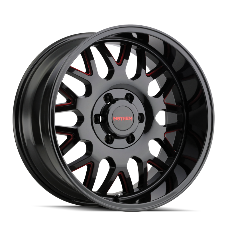 Mayhem 8110 Tripwire 20x9 Inch Off-Road Wheel with Black and Prism Red Finish, 8x165.1 Bolt Pattern