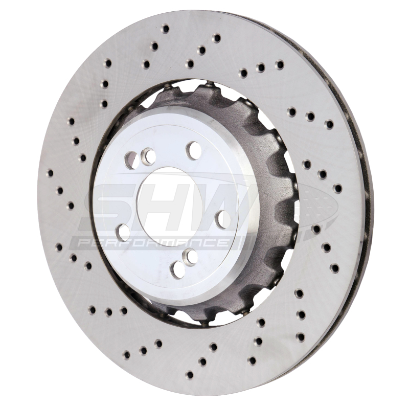 SHW Performance Left Rear Cross-Drilled Lightweight Brake Rotor for BMW M3 M4 2015-2018 - Image 2