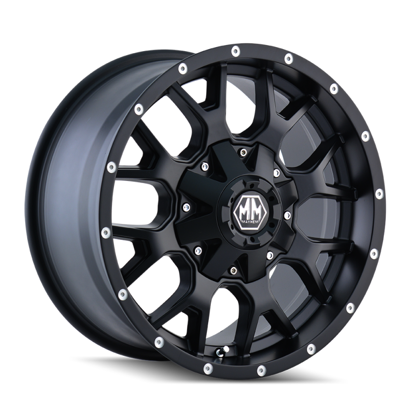 Mayhem 8015 Warrior 20x9 Inch Matte Black Wheel with 6x135 Bolt Pattern and 106mm Hub</br>Part Number: 8015-2937MB18