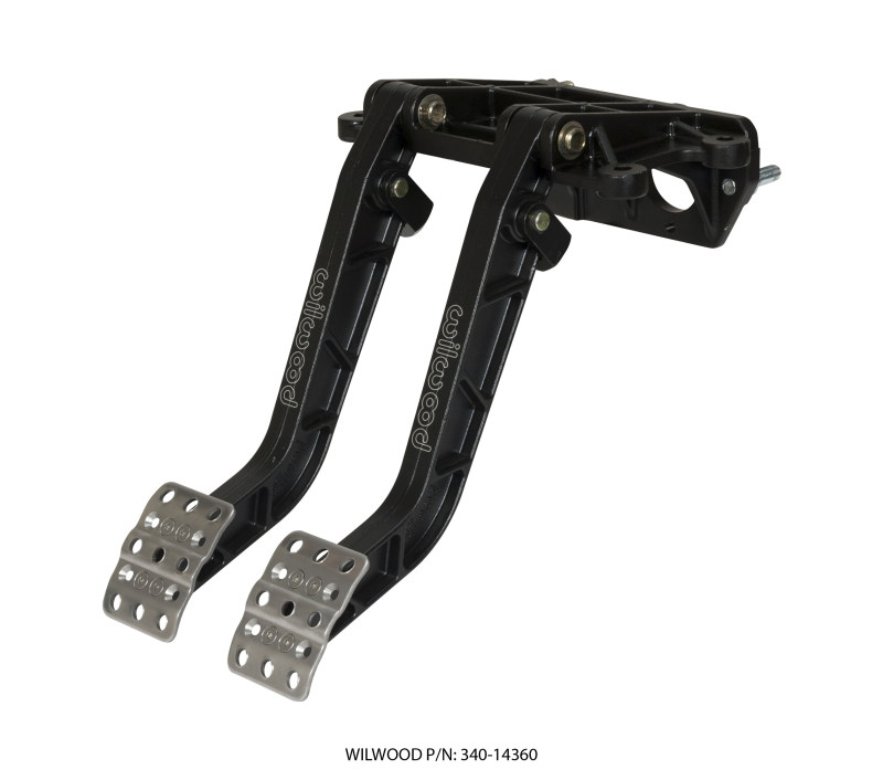 Wilwood Adjustable Tandem Dual Pedal Assembly - Brake and Clutch - Forward Swing Mount - 6.25:1 Ratio - Black E-Coat, Part 340-14360 - Image 2