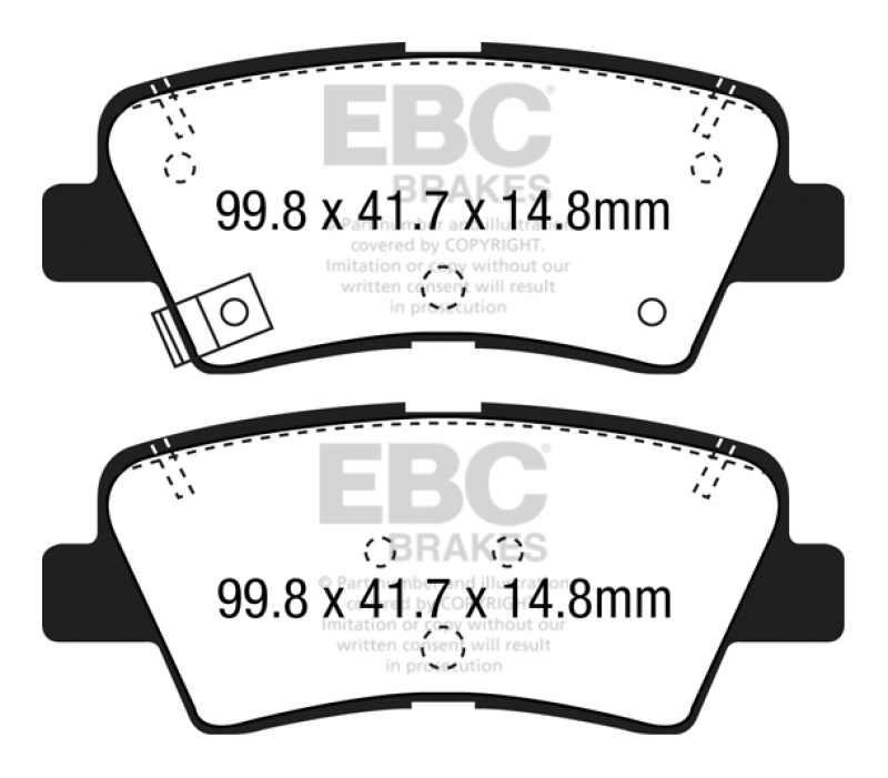 EBC Redstuff Ceramic Low Dust Rear Brake Pads for Hyundai Elantra GT and Kia Forte – Part DP32188C - Image 3